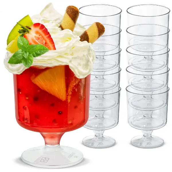 10 Stück Desserttassen 150ml Wiederverwendbare Dessertgläser Plastik