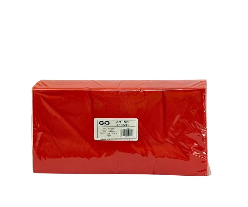 1302-Servietten Rot 40CM Fusana 3Lag. 14 200Stk. 258631