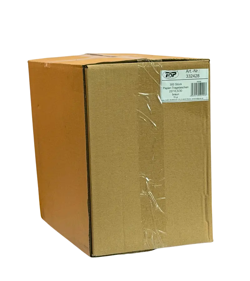1309-Papp Tragetaschen Braun 22x10,5x30 300Stk. 70G
