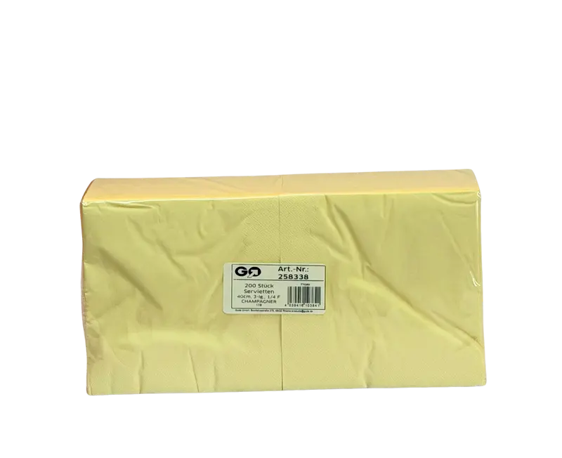 1314-Servietten Creme 40CM Champagner 3Lag. 14 200Stk. 258338