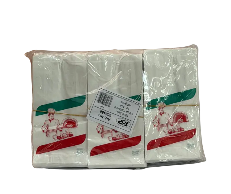250-Pizzabrötchen Tüte Falten Beutel Tte 11+4x24cm