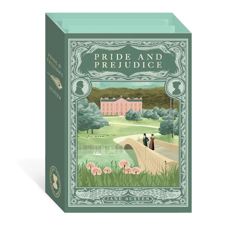 3D Grußkarte Jane Austen - Stolz & Vorurteil