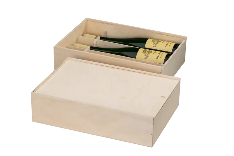 3er Weinkiste mit Schiebedeckel