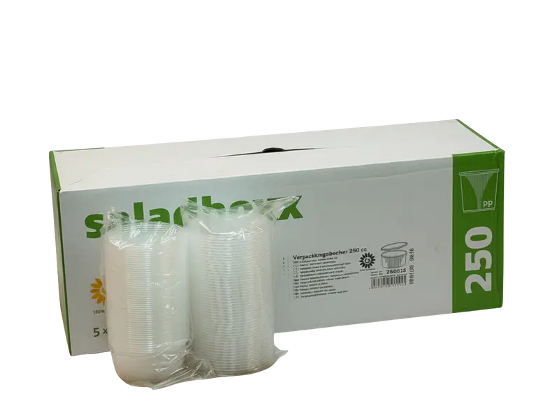 4004-Klarsicht-Becher Rund 250ml + Deckel 5x50Stk.