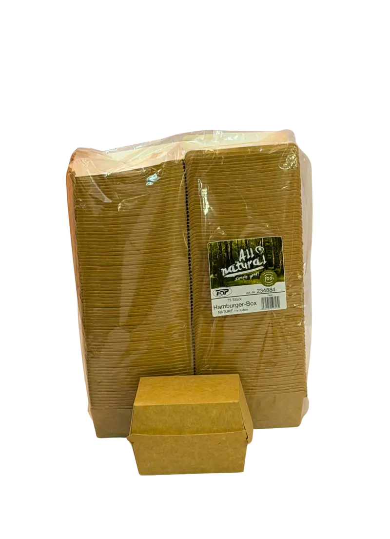 4322-Hamburgerbox Braun Nature 11x11x8 75Stk. 234884