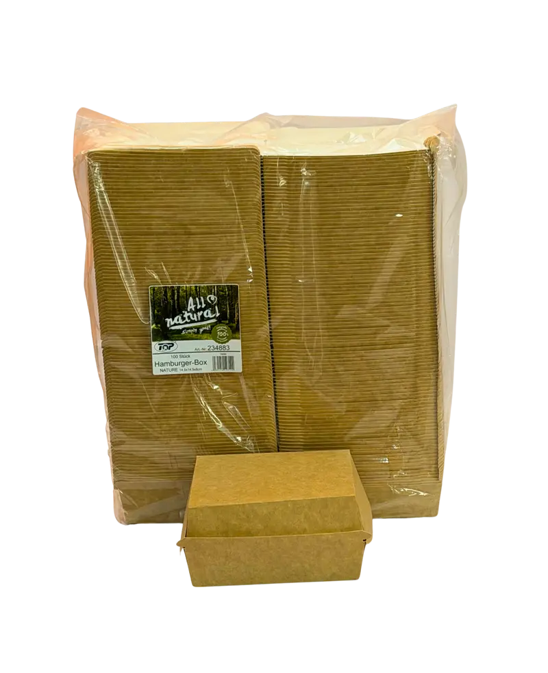 4323-Hamburgerbox Braun Nature 14,5x14,5x8 100Stk.234883