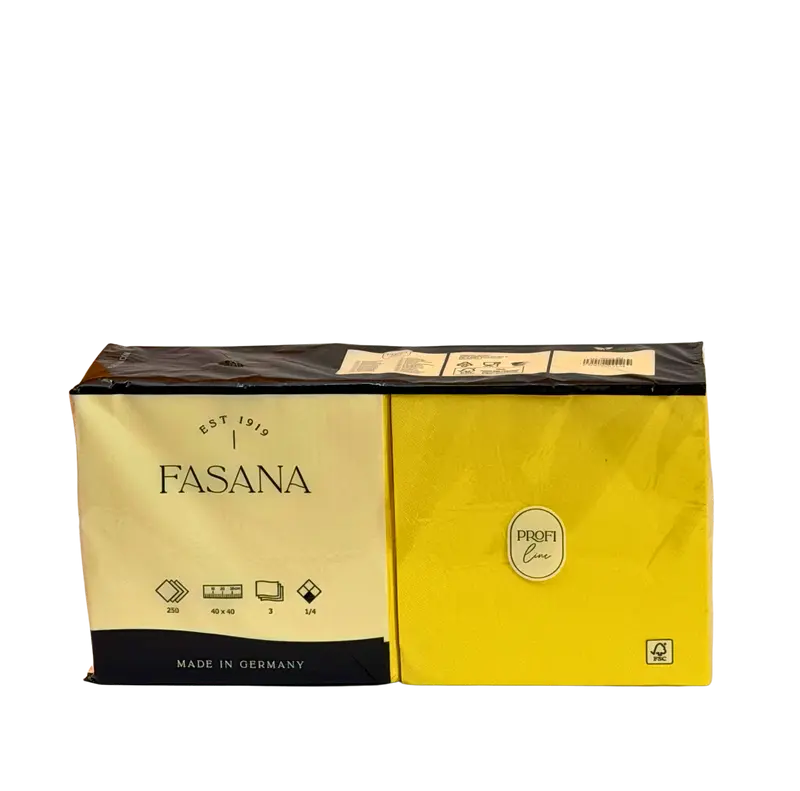 4504-Servietten Gelb 40CM Fusana 3Lag. 250Stk. 228529