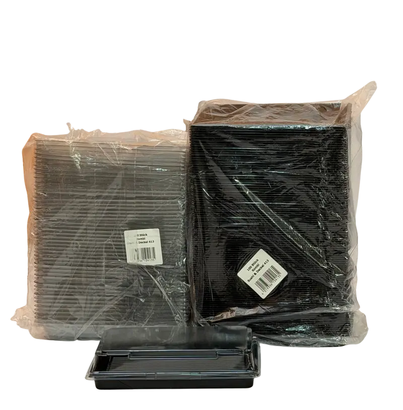 4511-Sushi Schale + Deckel 215x130x18 PET 2120-413 100Stk.