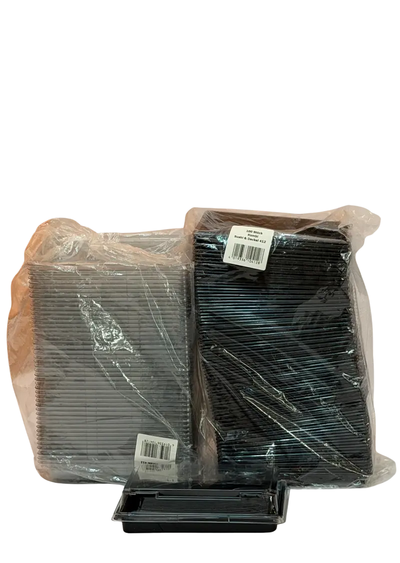 4512-Sushi Schale + Deckel 185x127x20 PET 412 100Stk.