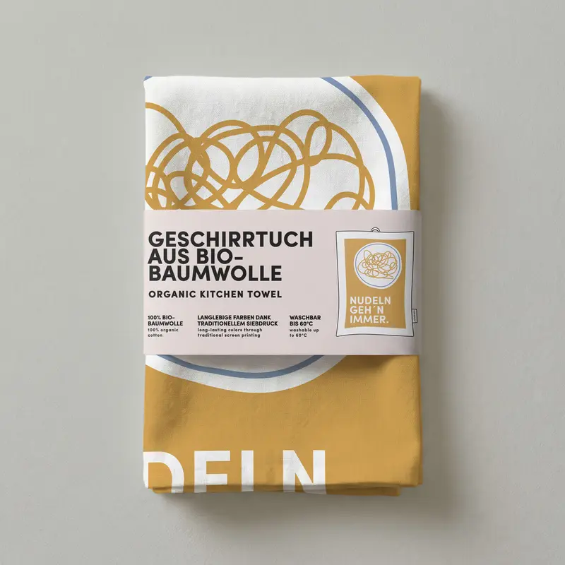 5 - Geschirrtuch Bio Baumwolle - Nudeln - Nr. 5