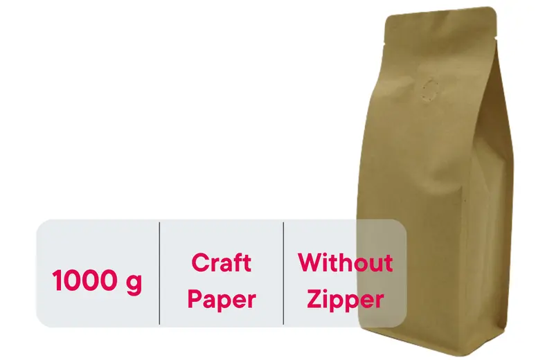 500 Stk. Kaffeebeutel für 1.000g, Flachbodenbeutel aus Kraftpapier BRAUN inkl. Ventil
