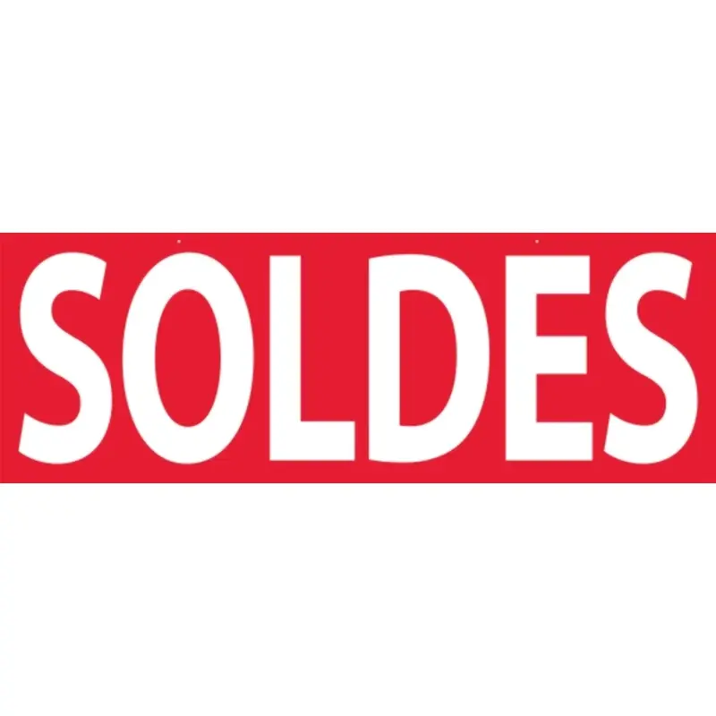 Affiche Soldes double-face carton rigide – 34 × 98 cm