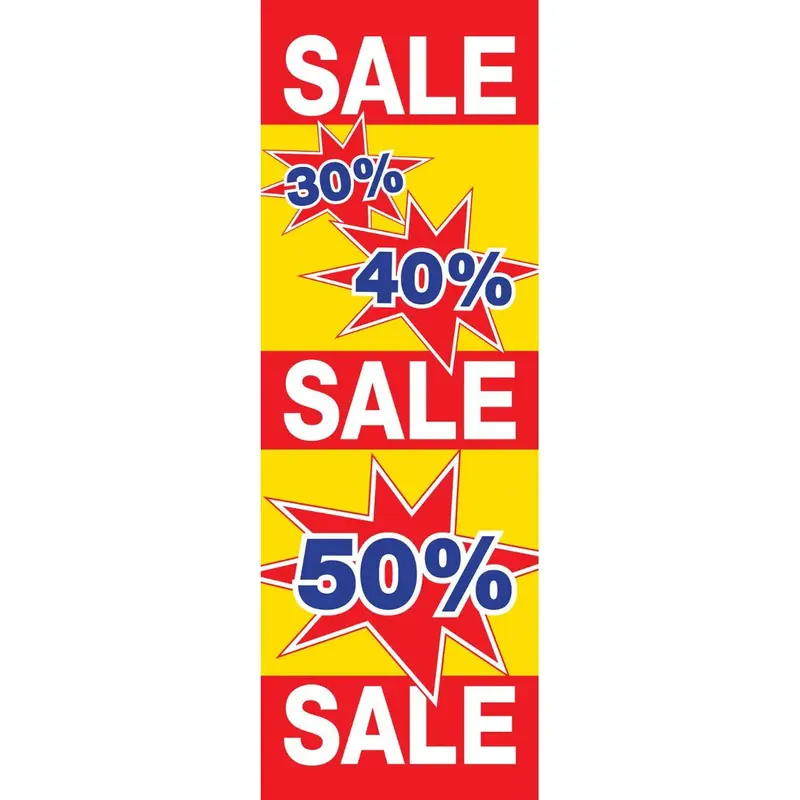 Affiche Soldes SALE 30%-40%-50% — Format A1 ou 48x138 cm