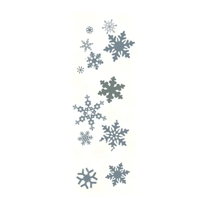 Affiche vitrine flocons de neige PVC transparent 48 x 138 cm