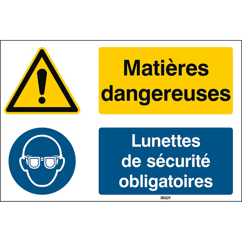 Allgemeines Warnschild, Augenschutz benutzen - Französisch