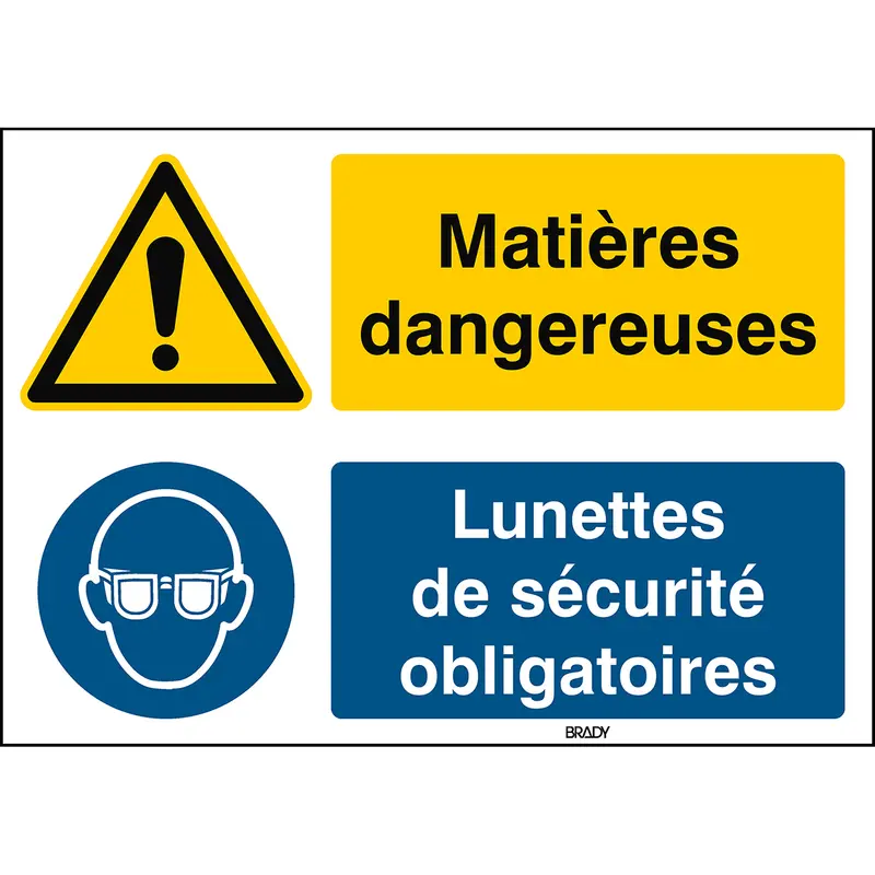 Allgemeines Warnschild, Augenschutz benutzen - ISO 7010 - Französisch