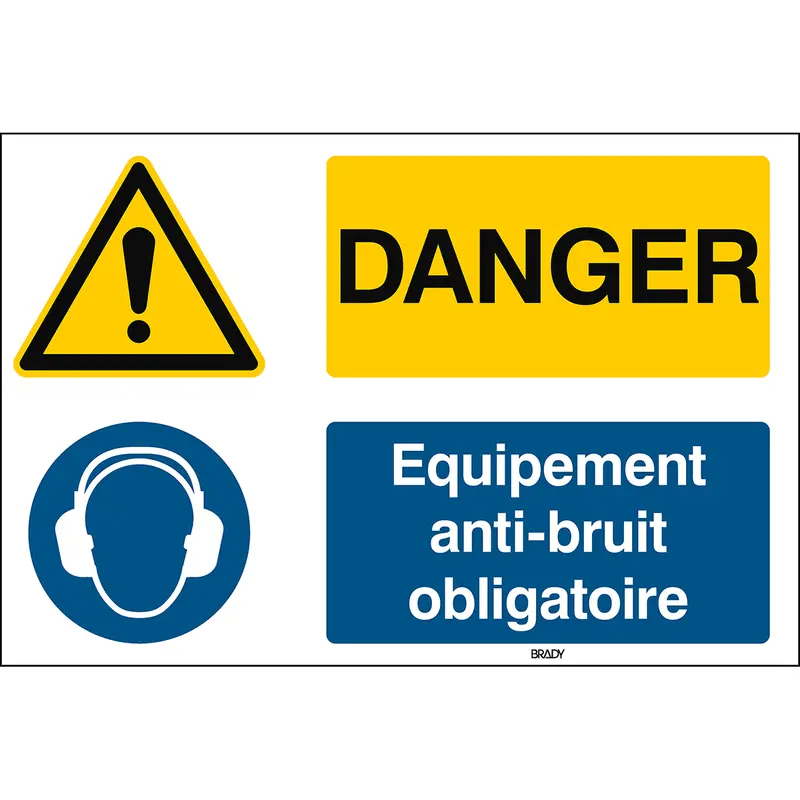Allgemeines Warnschild, Ohrenschutz benutzen - ISO 7010 Französisch