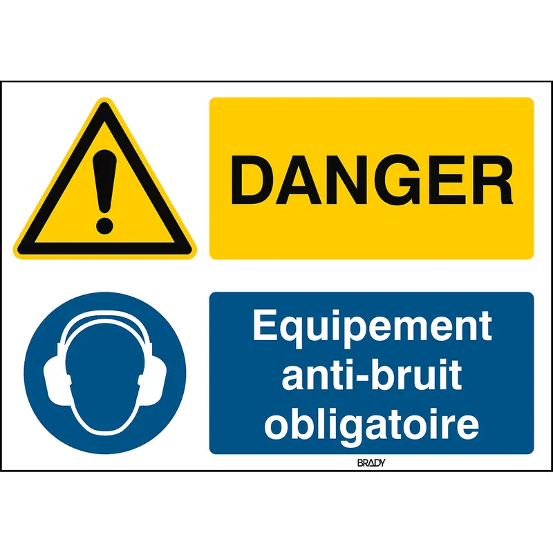 Allgemeines Warnschild, Ohrenschutz benutzen - ISO 7010 - Französisch