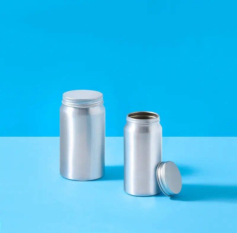 Aluminium-Dosenflaschen für Supplements mit Schraubdeckel