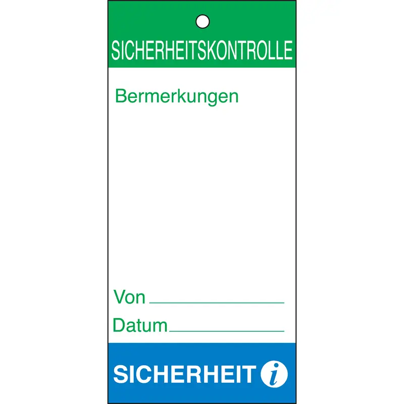 Anhänger für Wartungs - und Inspektionsdaten