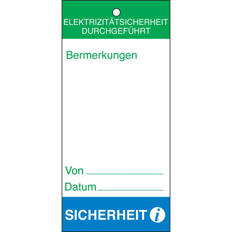 Anhänger für Wartungs - und Inspektionsdaten