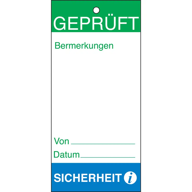 Anhänger für Wartungs - und Inspektionsdaten