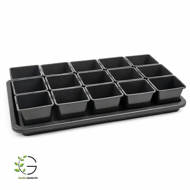 Anzucht-Set aus 15 Pflanztöpfen 1,25l inkl. Untersetzer