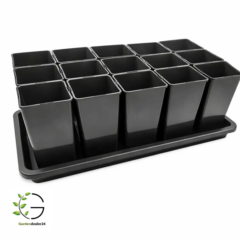 Anzucht-Set aus 15 Pflanztöpfen 1,7l inkl. Untersetzer