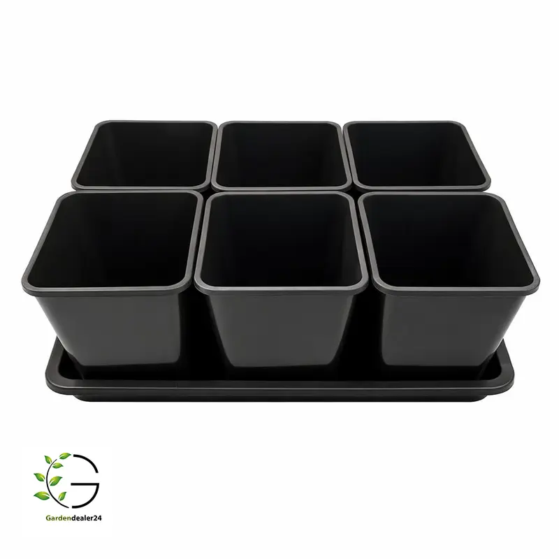 Anzucht-Set aus 6 Pflanztöpfen 5,6l inkl. Untersetzer
