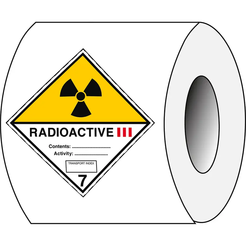 Aufkleber für den Transport gefährlicher Güter - Radioactive Stoffe 7C III