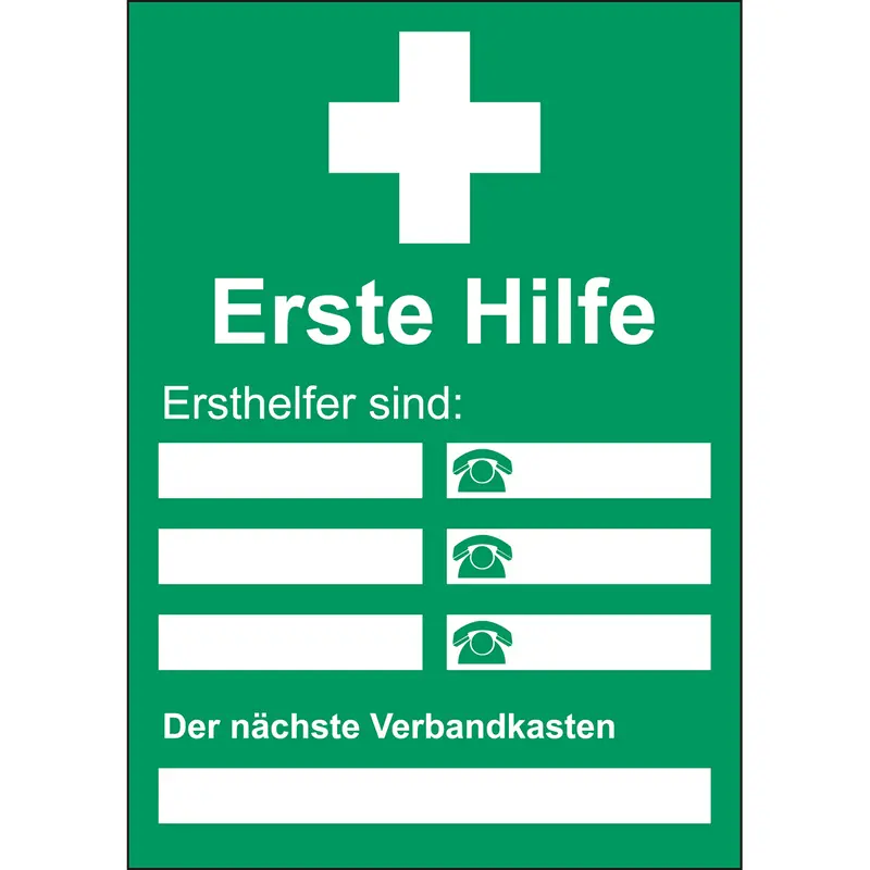 Aushänge - Brandschutz, Notfall - Erste Hilfe