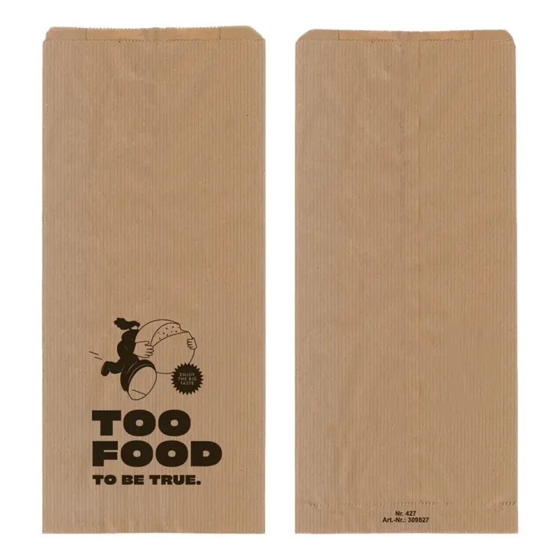 Bäckerfaltenbeutel "Food", Kraftpapier, braun