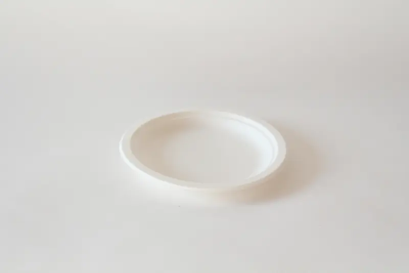 Bagasse Teller rund – Ø18cm, Weiß, 400 Stk.