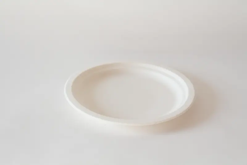 Bagasse Teller rund – Ø23cm, Weiß, 500 Stk.
