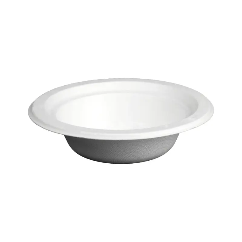 Bagasse-/Zuckerrohrschalen, rund, naturweiß