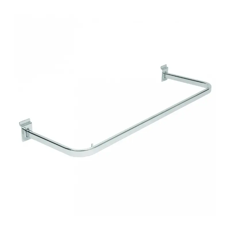 Barre penderie pour panneau rainuré – Tube ovale chromé – 60, 90 ou 102,5 cm
