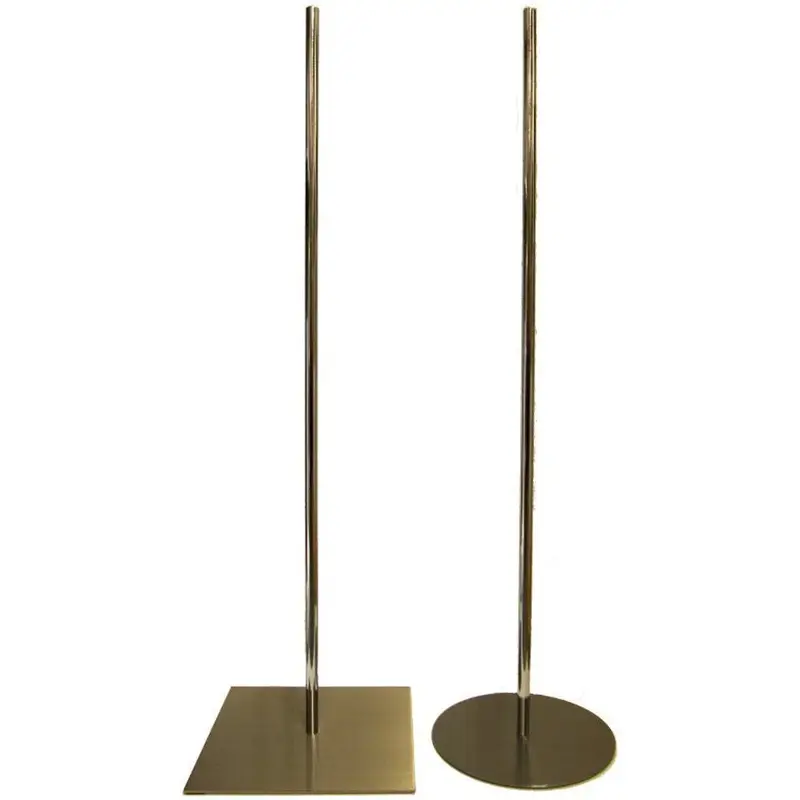 Base en acier brossé pour buste mannequin — carré, rond ou rectangle