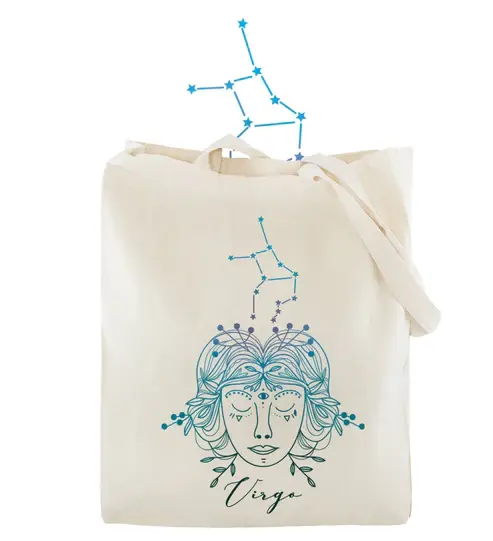 Baumwolltasche Natur Sternzeichen Jungfrau 38x42