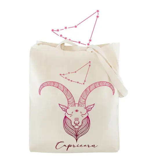 Baumwolltasche Natur Sternzeichen Steinbock 38x42