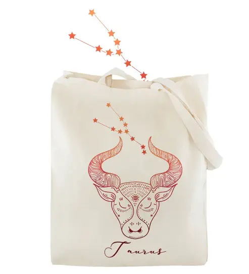 Baumwolltasche Natur Sternzeichen Taurus 38x42