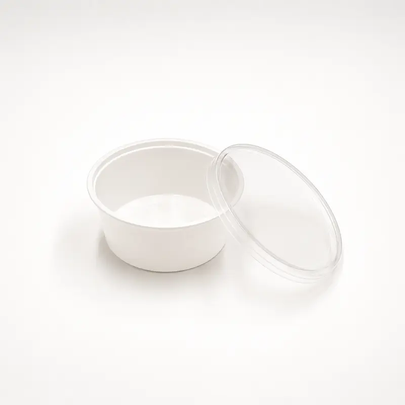 Becher 350 ml / 12 oz, PP, rund, weiß, inkl. PP-Deckel, 500 Sets