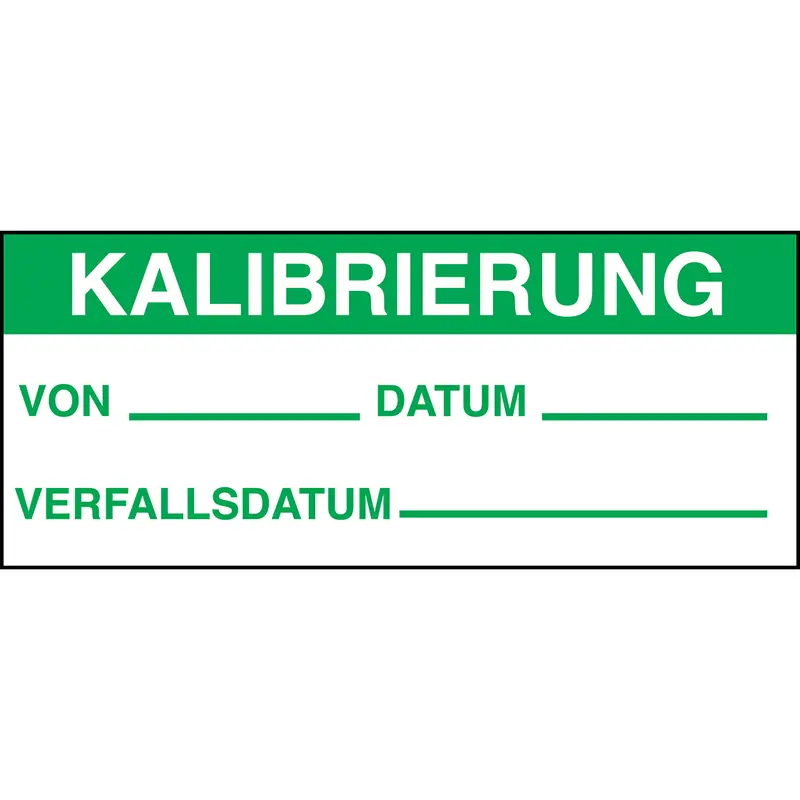Beschriftbare Kalibrierungs-Etiketten KALIBRIERUNG