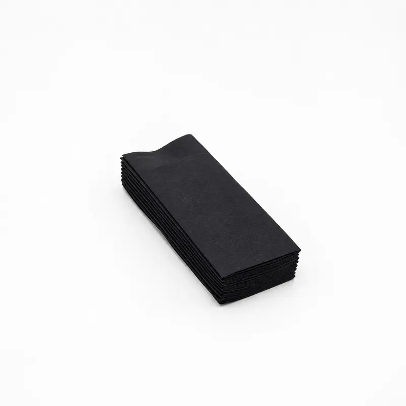 Besteckservietten Schwarz, Airlaid (stoffähnlich), 40 × 33 cm, 1/8 Falz, 300 Stk.