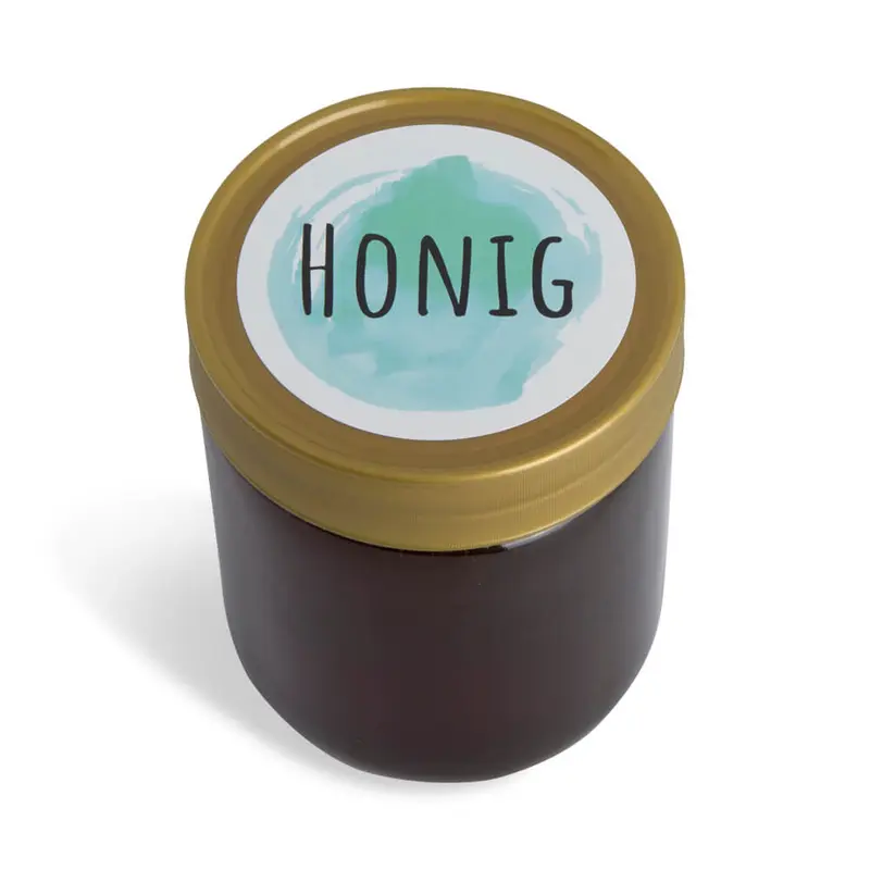 Blumige Birgit –  Deckeletikett für 500g Honigglas (Kunststoffdeckel)
