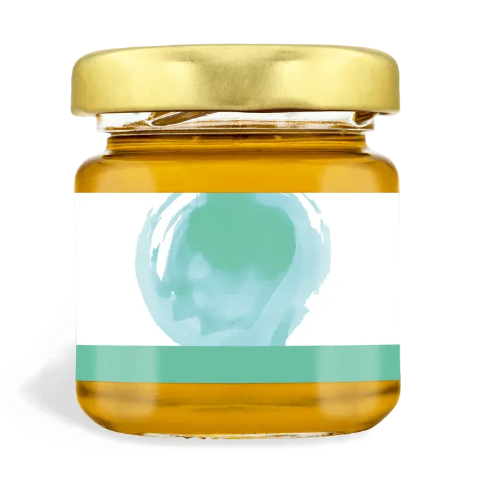Blumige Birgit - Rechteckiges Etikett 50g (Twist-Off)