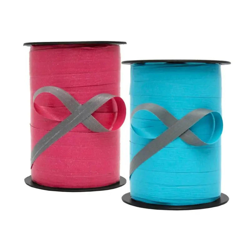 Bolduc bicolore crêpon 10 mm × 250 m — 5 coloris