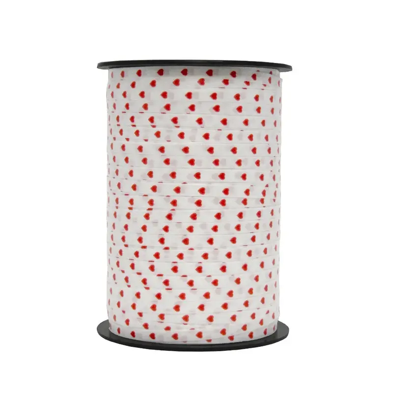 Bolduc imprimé cœurs 5 mm x 450 m – Ruban décoratif en bobine