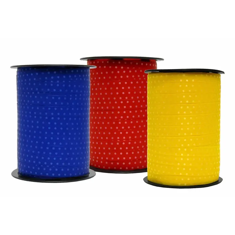 Bolduc imprimé pois brillants 10 mm × 225 m – 9 couleurs