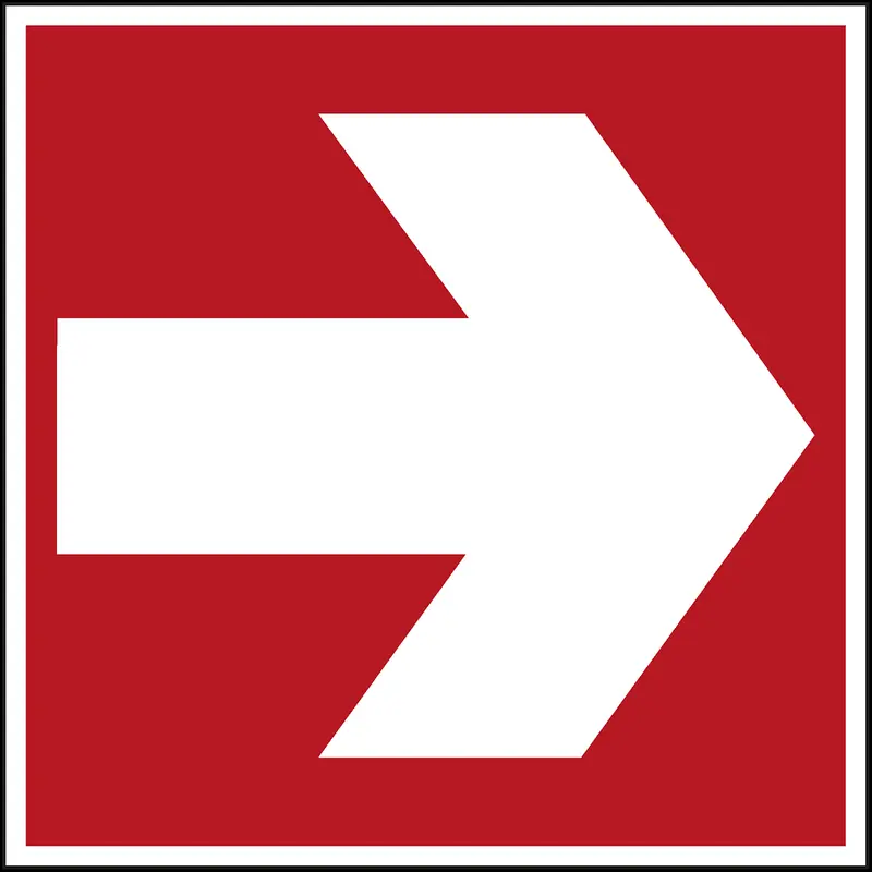 Brandschutzkennzeichnung - Richtungspfeil