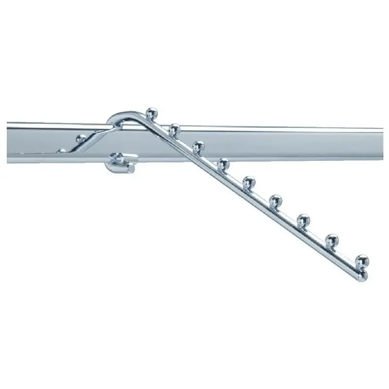 Bras incliné pour barre ovale — accessoire portant chromé